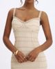 Miss Circle Miss Circle Xiomara Stripe Crochet Knit Mermaid Midi Dress in Beige, Women's at Urban Outfitters - 3