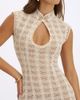 Miss Circle Miss Circle Xylona Crochet Teardrop Neckline Mermaid Maxi Dress in Beige, Women's at Urban Outfitters - 3