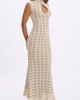 Miss Circle Miss Circle Xylona Crochet Teardrop Neckline Mermaid Maxi Dress in Beige, Women's at Urban Outfitters - 4