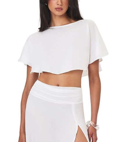 Miss Circle Miss Circle Yarae Satin Boat Neck Cape Top