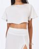 Miss Circle Miss Circle Yarae Satin Boat Neck Cape Top in White, Women's at Urban Outfitters - 2
