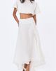 Miss Circle Miss Circle Yarae Satin Boat Neck Cape Top in White, Women's at Urban Outfitters - 4