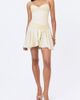 Miss Circle Miss Circle Yvonne Satin Asymmetrical Ruched Mini Dress in Ivory, Women's at Urban Outfitters - 2
