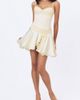 Miss Circle Miss Circle Yvonne Satin Asymmetrical Ruched Mini Dress in Ivory, Women's at Urban Outfitters - 4