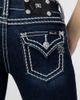 Miss Me Miss Me Loose Saddle Stitch Border Bootcut Jean in Dark Wash, Women's at Urban Outfitters - 3