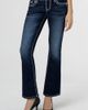 Miss Me Miss Me Loose Saddle Stitch Border Bootcut Jean in Dark Wash, Women's at Urban Outfitters - 4