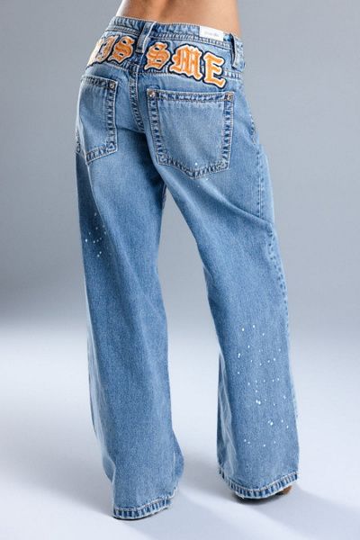 Miss Me Miss Me Lyrix Baggy Wide Leg Jeans in Light Wash, Women's at Urban Outfitters