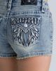 Miss Me Miss Me Marguez Wing Shorts in Vintage Blue, Women's at Urban Outfitters - 1