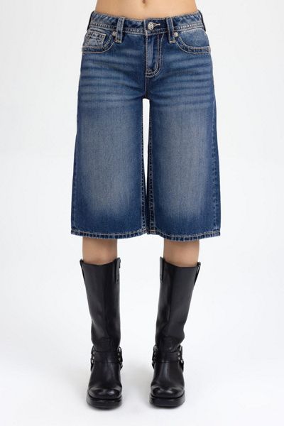 Miss Me Miss Me Micah Jorts in Dark Wash, Women's at Urban Outfitters