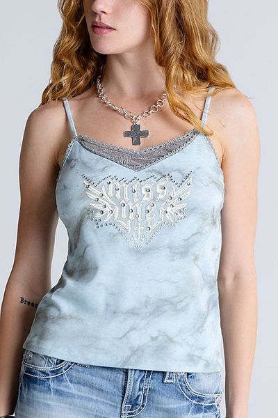 Miss Me Miss Me Rori Layered Tee in Light Blue, Women's at Urban Outfitters