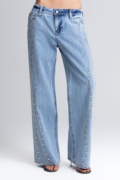 Miss Me Miss Me Serafina Wide Leg Jeans in Light Wash, Women's at Urban Outfitters