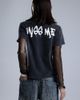 Miss Me Miss Me Shiloh Mesh Sleeve Tee in Charcoal Black, Women's at Urban Outfitters - 2