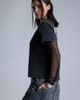 Miss Me Miss Me Shiloh Mesh Sleeve Tee in Charcoal Black, Women's at Urban Outfitters - 4