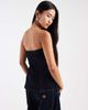 Miss Selfridge Miss Selfirdge denim bandeau button down top in indigo-Navy - 2