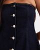 Miss Selfridge Miss Selfirdge denim bandeau button down top in indigo-Navy - 4