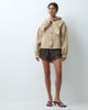 Miss Selfridge Miss Selfrdige cropped trench coat with tie neck detail-Neutral - 1