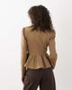 Miss Selfridge Miss Selfridge asymmetric military jacket in camel-Neutral - 4
