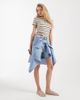 Miss Selfridge Miss Selfridge baby tee in blue and yellow stripes-Multi - 2