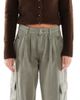 Miss Selfridge Miss Selfridge baggy utility cargo jeans in khaki-Green - 4