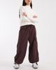 Miss Selfridge Miss Selfridge balloon cargo pants in burgundy-Multi - 1