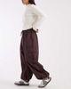 Miss Selfridge Miss Selfridge balloon cargo pants in burgundy-Multi - 2