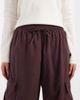 Miss Selfridge Miss Selfridge balloon cargo pants in burgundy-Multi - 4