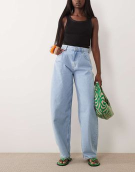 Miss Selfridge Miss Selfridge barrel leg jean in blue