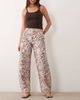 Miss Selfridge Miss Selfridge barrel leg jeans in animal print-Multi - 1