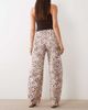 Miss Selfridge Miss Selfridge barrel leg jeans in animal print-Multi - 2