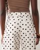 Miss Selfridge Miss Selfridge barrel leg jeans in ecru polka dot-Multi - 4