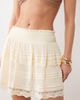 Miss Selfridge Miss Selfridge beach cheesecloth lace skort in butter-Yellow - 3