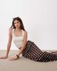 Miss Selfridge Miss Selfridge beach chiffon bias cut maxi skirt in chocolate polka dot-Brown - 3