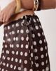 Miss Selfridge Miss Selfridge beach chiffon bias cut maxi skirt in chocolate polka dot-Brown - 4