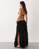 Miss Selfridge Miss Selfridge beach chiffon ruffle tie side maxi skirt in black - 2