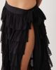 Miss Selfridge Miss Selfridge beach chiffon ruffle tie side maxi skirt in black - 3