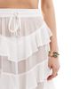 Miss Selfridge Miss Selfridge beach chiffon ruffle tiered maxi skirt in cream-White - 2