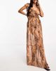 Miss Selfridge Miss Selfridge beach leopard frill cut out maxi dress-Multi - 1