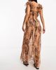 Miss Selfridge Miss Selfridge beach leopard frill cut out maxi dress-Multi - 3