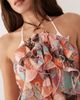 Miss Selfridge Miss Selfridge beach ring detail halterneck cut about scarf print cover up-Multi - 3