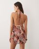 Miss Selfridge Miss Selfridge beach ring detail halterneck cut about scarf print cover up-Multi - 4