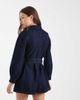 Miss Selfridge Miss Selfridge belted denim romper in indigo wash-Navy - 4