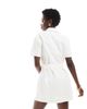 Miss Selfridge Miss Selfridge belted mini dress in ecru wash-White - 3