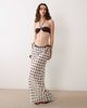 Miss Selfridge Miss Selfridge bias cut chiffon beach maxi skirt in cream polka dots-White - 1