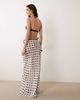 Miss Selfridge Miss Selfridge bias cut chiffon beach maxi skirt in cream polka dots-White - 3