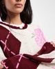 Miss Selfridge Miss Selfridge blanket stitch argyle cardigan in pink-Multi - 4