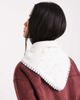 Miss Selfridge Miss Selfridge blanket stitch pointelle triangle mini scarf in cream with black stitching-White - 3