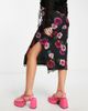 Miss Selfridge Miss Selfridge blurred rose mesh midi skirt-Multi - 2