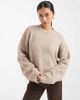 Miss Selfridge Miss Selfridge boucle slouchy sweater in mushroom-Neutral - 3