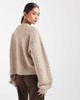 Miss Selfridge Miss Selfridge boucle slouchy sweater in mushroom-Neutral - 4