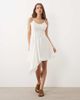 Miss Selfridge Miss Selfridge broderie asymmetric cami mini dress in ivory-White - 1